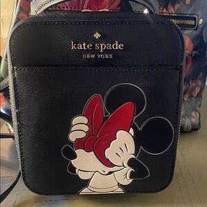 Kate Spade Black and Red Minnie Mouse Daisy Vanity Crossbody bag